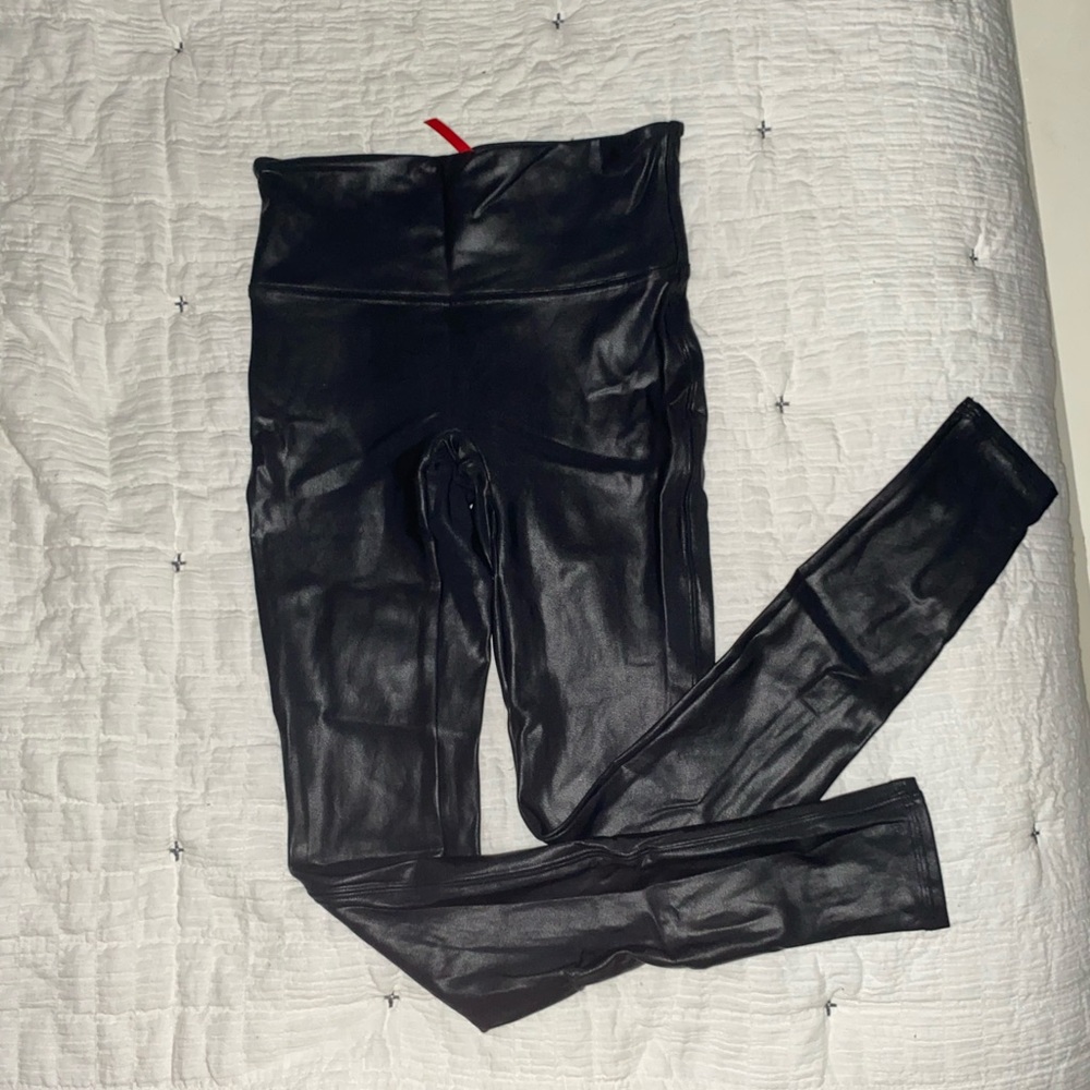 Worn only once Spanx leather leggings!